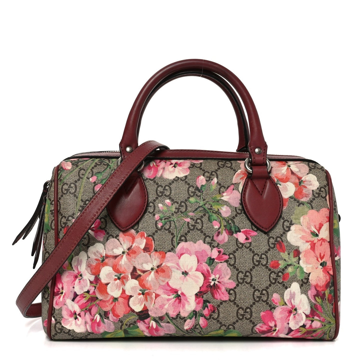 GG Supreme Monogram Blooms Small Boston Beige Multicolor Dry Rose