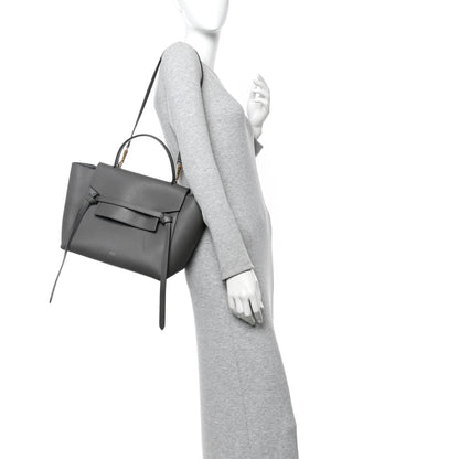 Grained Calfskin Mini Belt Bag Grey