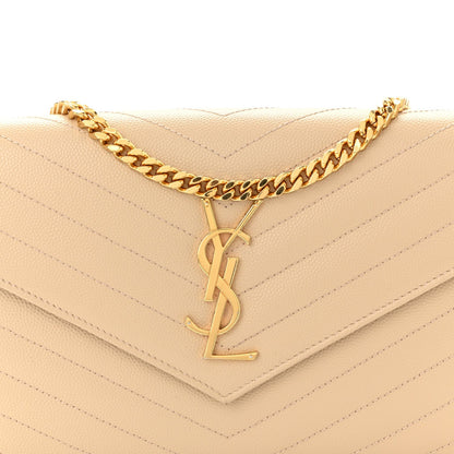 Grain De Poudre Matelasse Chevron Monogram Chain Wallet Nude Powder