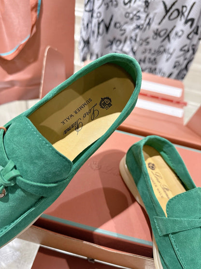 LP Summer Charms Walk Loafers Light Teal Green Suede 565855