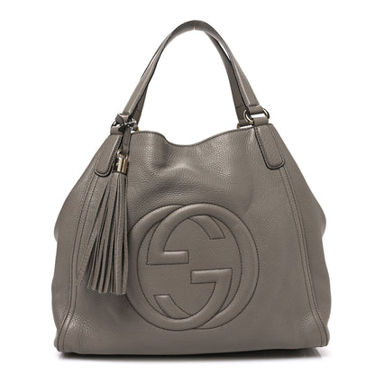 Pebbled Calfskin Medium Soho Shoulder Bag New Fango