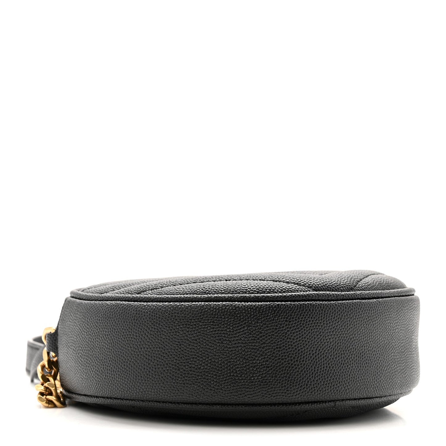 Grain De Poudre Matelasse Chevron Quilted Round Vinyle Camera Bag Black