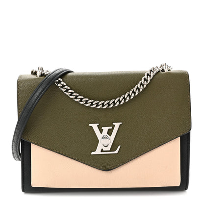 Soft Calfskin Mylockme Chain Bag BB Smokey Brown Green