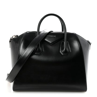 Shiny Lord Calfskin Medium Antigona Black