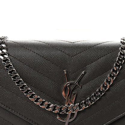 Grain De Poudre Matelasse Chevron Monogram Chain Wallet Earth