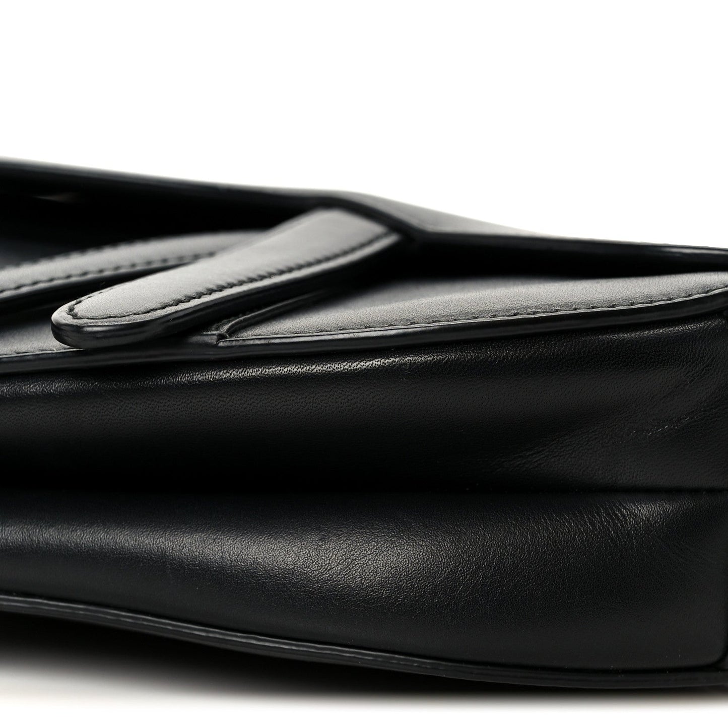 Supple Calfskin Mini Saddle Bag Black