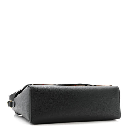 Grainy Calfskin Vintage Check Note Crossbody Bag Black