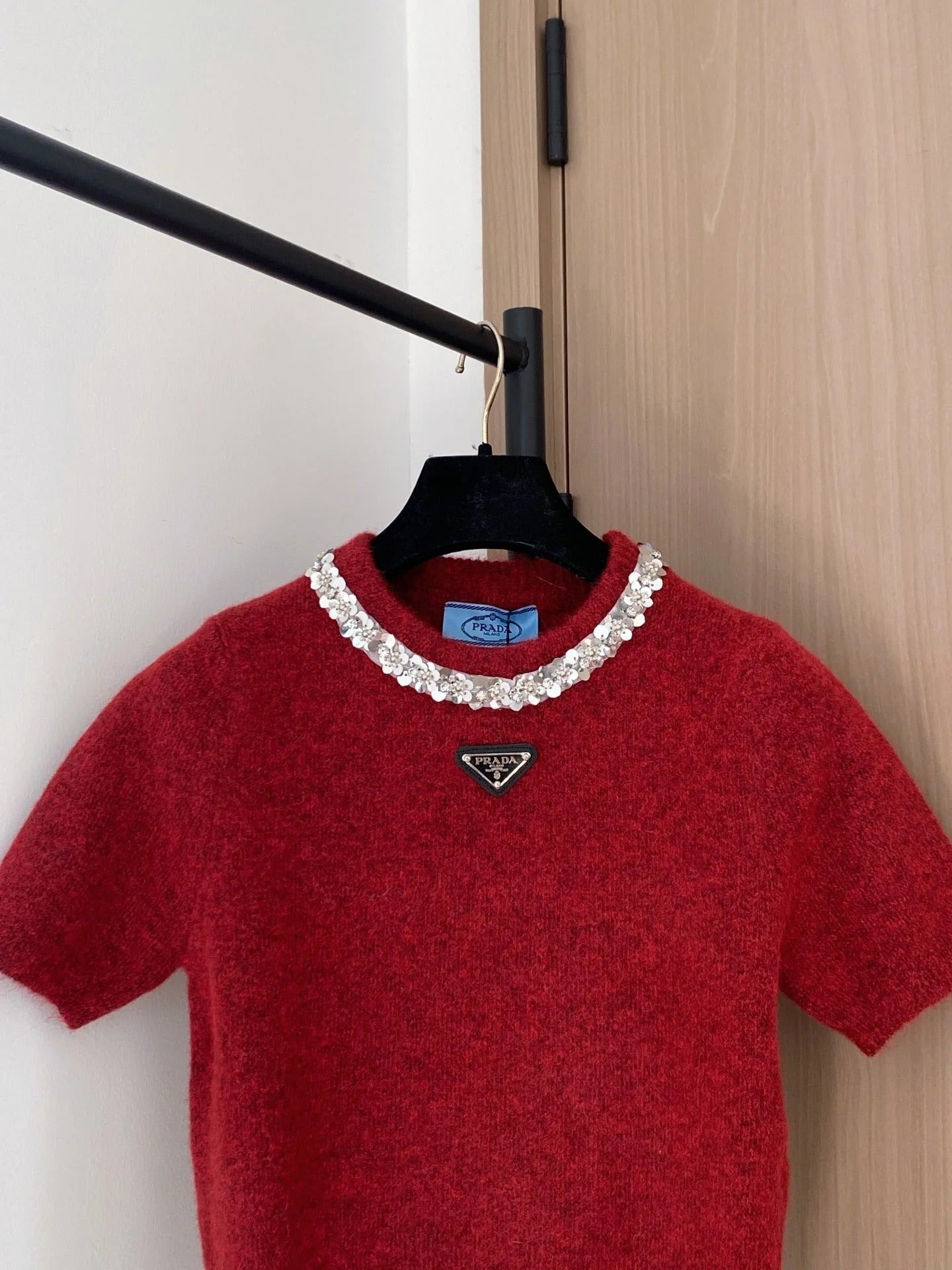 PRADA 25S SHORT-SLEEVE KNIT TOP 393