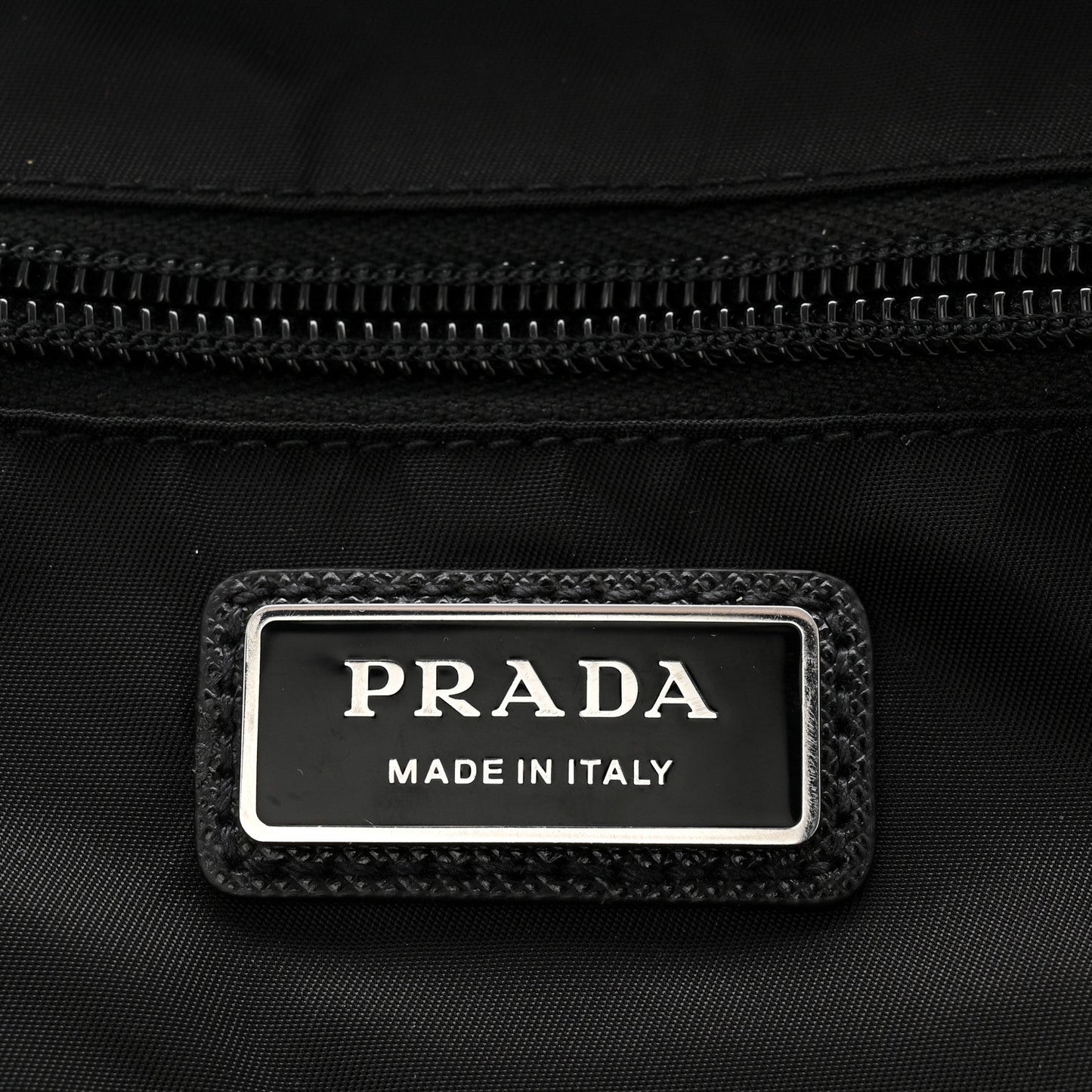 Re-Nylon Saffiano Zip Backpack Black