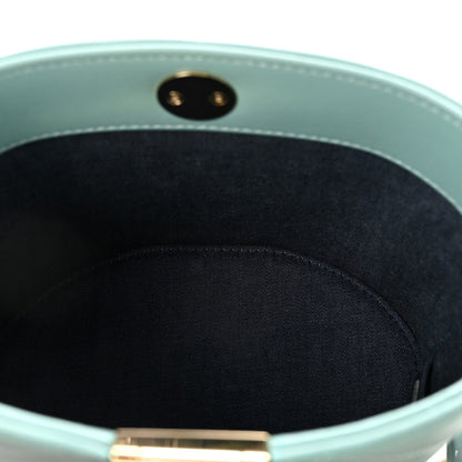 Lambskin Resin Elegant Chain Vanity Case Light Blue