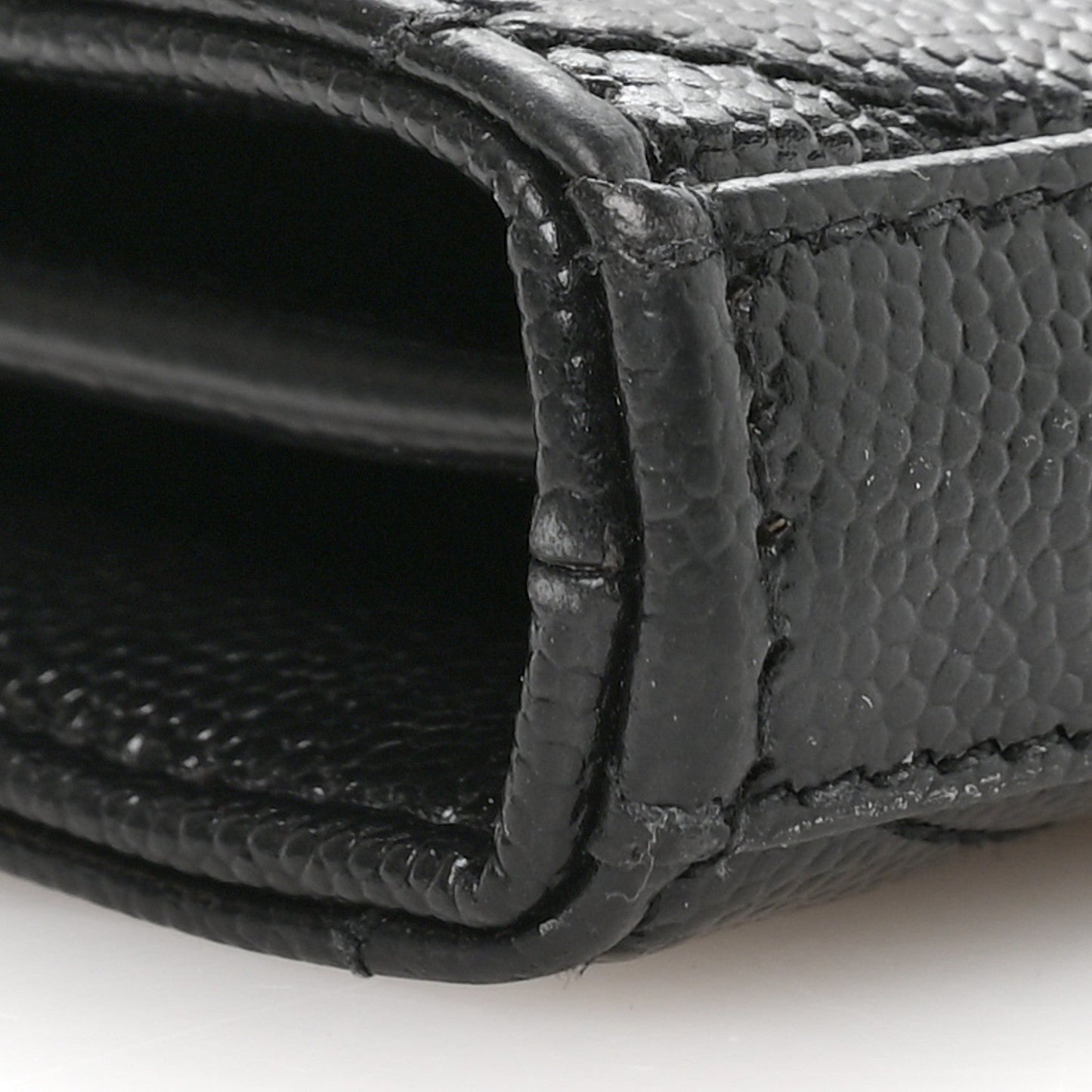 Grain De Poudre Matelasse Chevron Monogram Chain Wallet Black