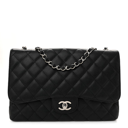 Caviar Quilted Jumbo Single Flap Black