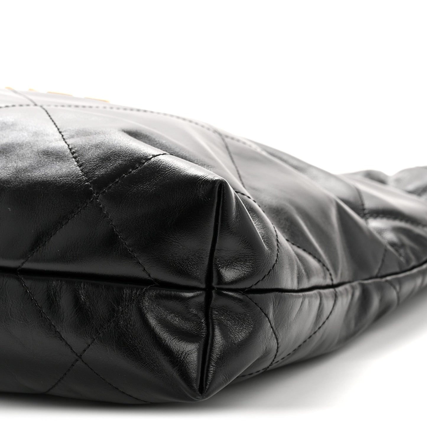 Shiny Calfskin Quilted Small Chanel 22 Black