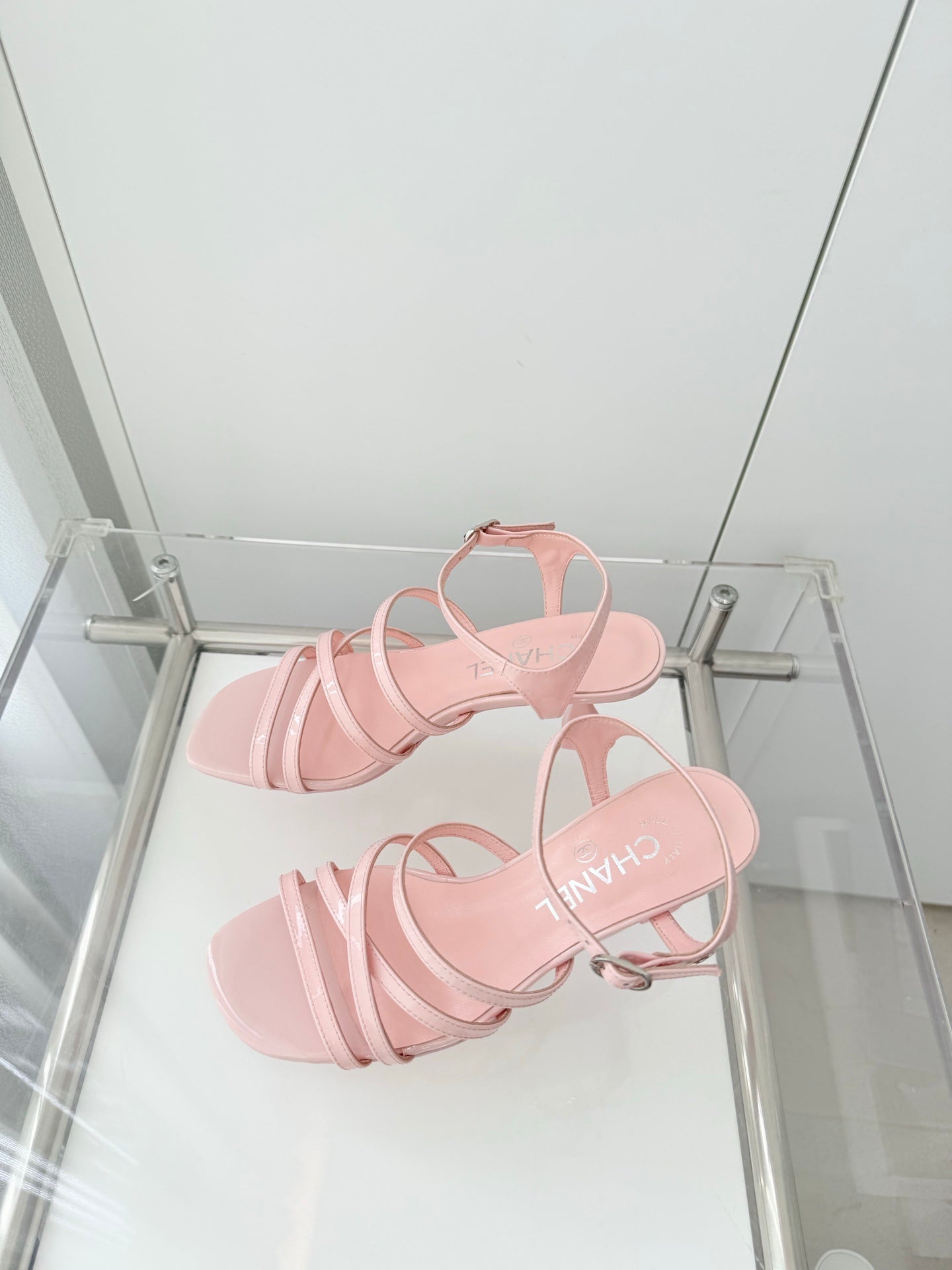 Chanel Cruise 26 Sandal 70mm Pink Lambskin 597354