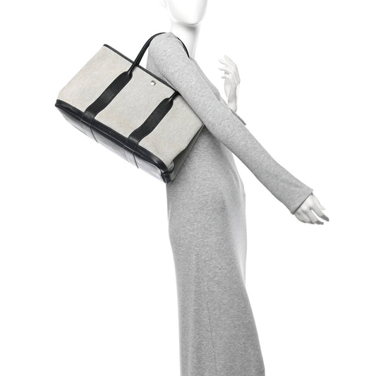 Toile Negonda Garden Party 36 MM Tote Black Ecru