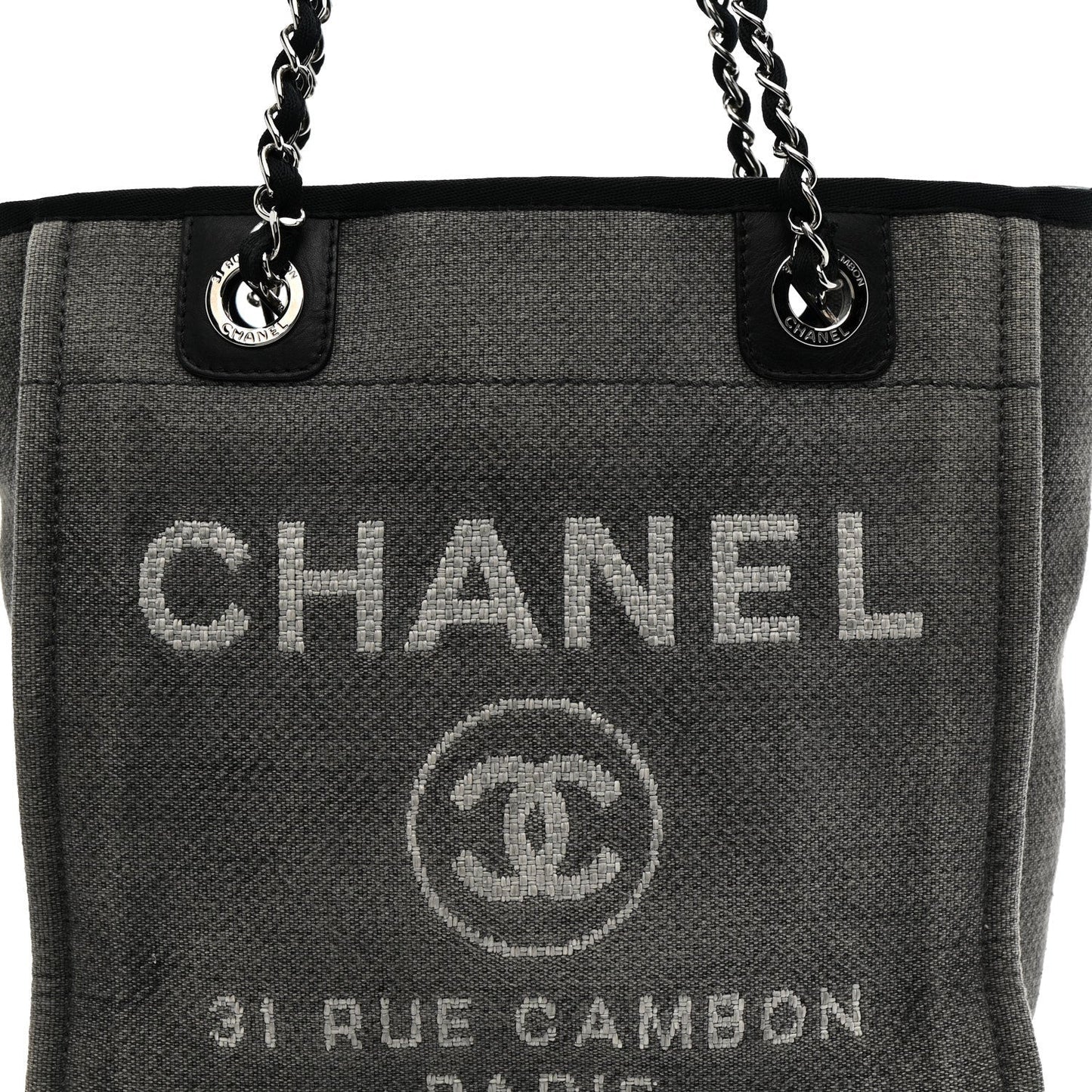 Canvas Mini Deauville Tote Dark Grey