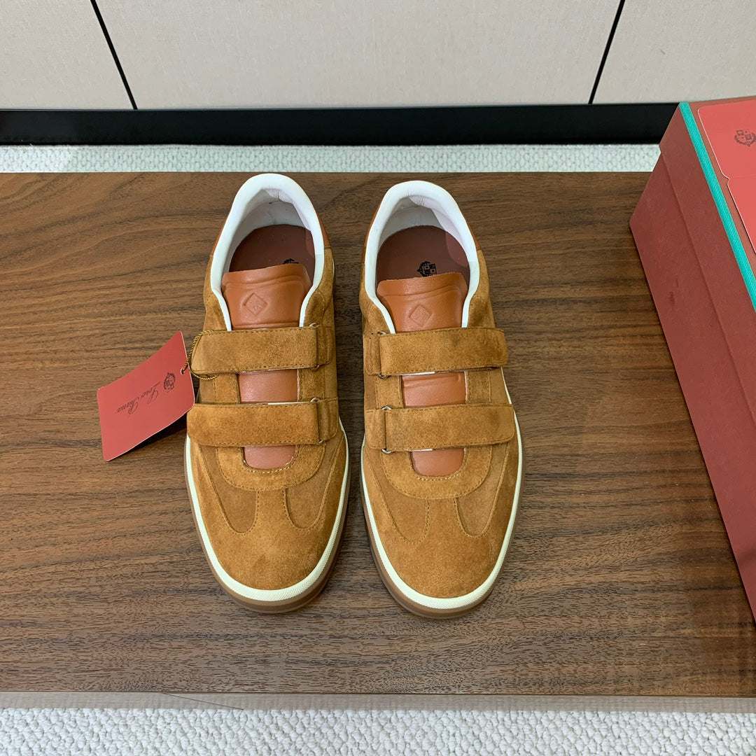 LP Kid's Tennis Walk Sneaker Camel Suede Calfskin 585746