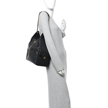 Caviar Quilted Medium Chanel 25 Handbag Black