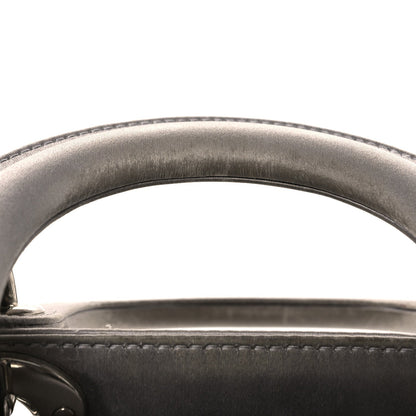 Satin Crystal Cannage Mini Lady Dior Gray