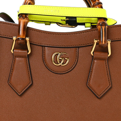 Wonka Grain Calfskin Small Diana Tote Bag Cuir Yellow Fluo