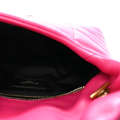 Lambskin Quilted Toy Loulou Puffer Monogram Chain Satchel Bubblegum