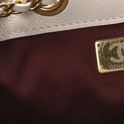 Caviar Quilted Mini Chanel 25 Handbag White