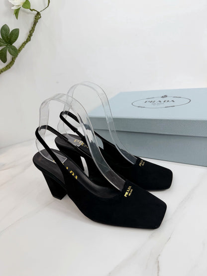 PRA 26SS Slingback 85 Black Suede 592363