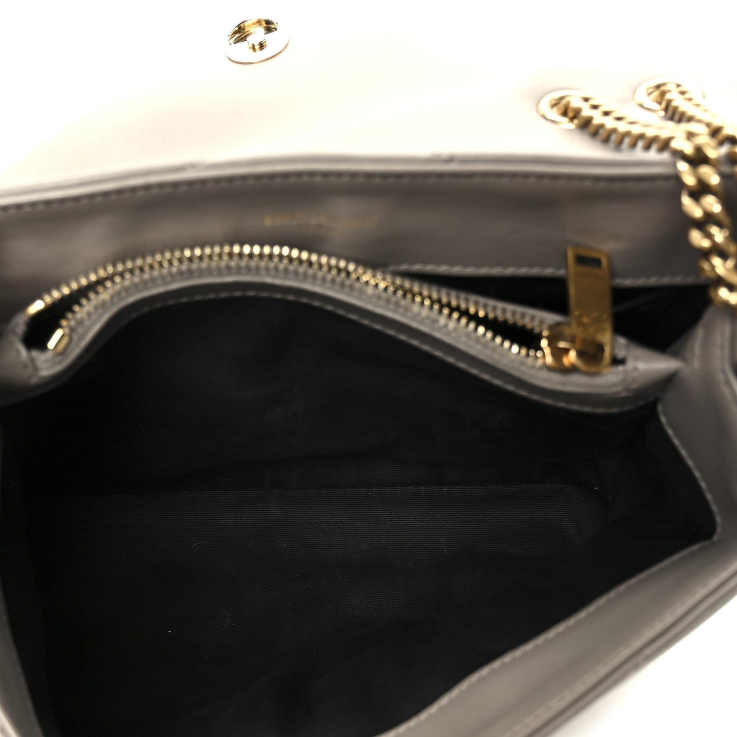 Calfskin Y Quilted Monogram Small Loulou Chain Satchel Taupe