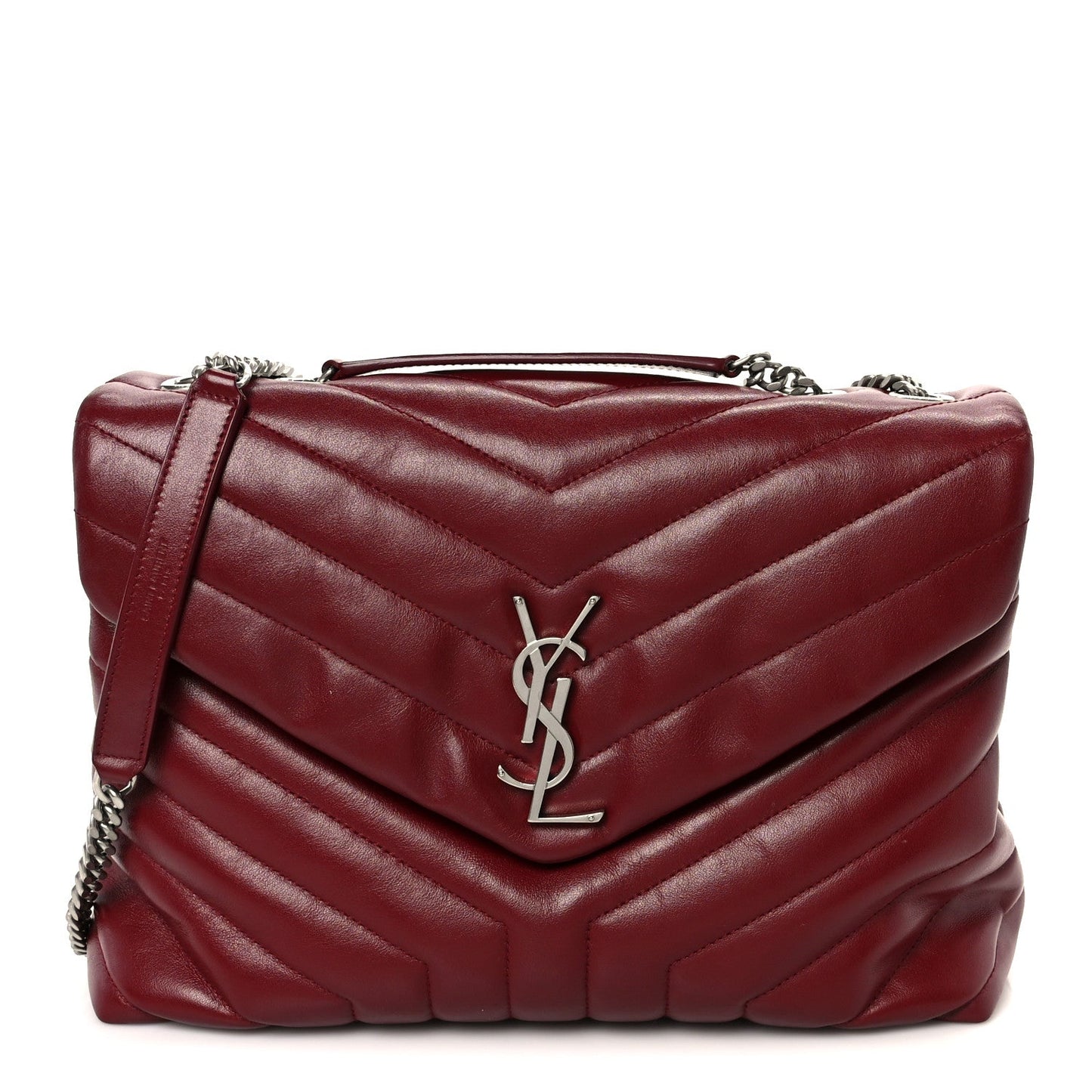 Calfskin Y Quilted Monogram Medium Loulou Chain Satchel Palissandre