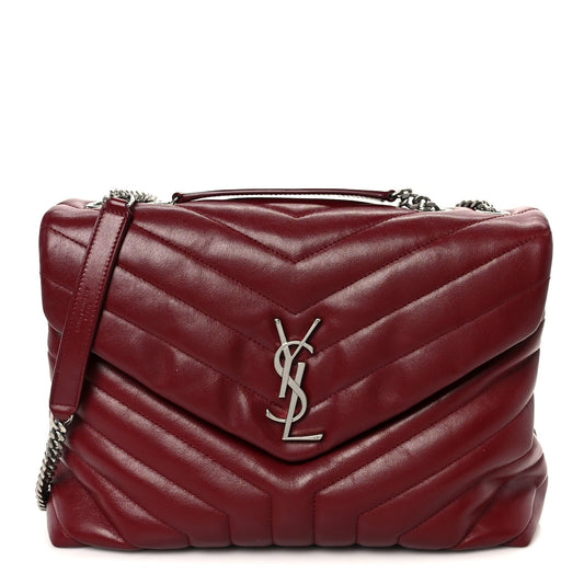 Calfskin Y Quilted Monogram Medium Loulou Chain Satchel Palissandre