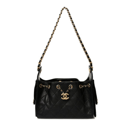 Caviar Quilted Mini Chanel 25 Handbag Black