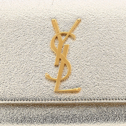 Metallic Textured Calfskin Classic Monogram Cassandre Clutch Pale Gold