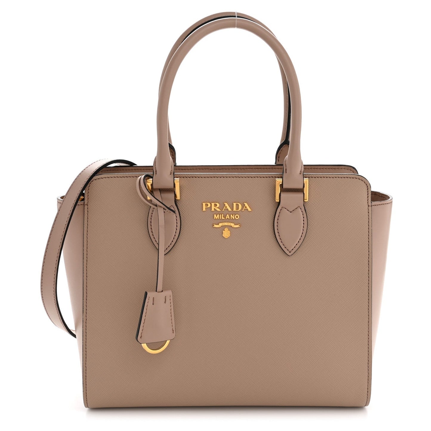 Saffiano Soft Calfskin Small Zippered Tote Cipria