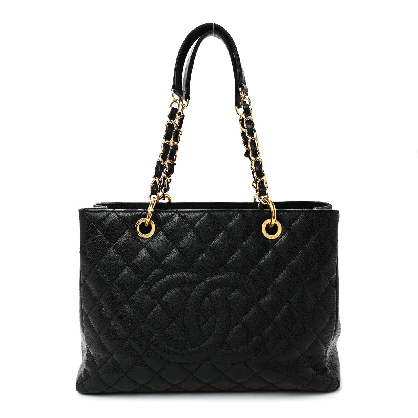 Caviar Quilted Grand Shopping Tote GST Black