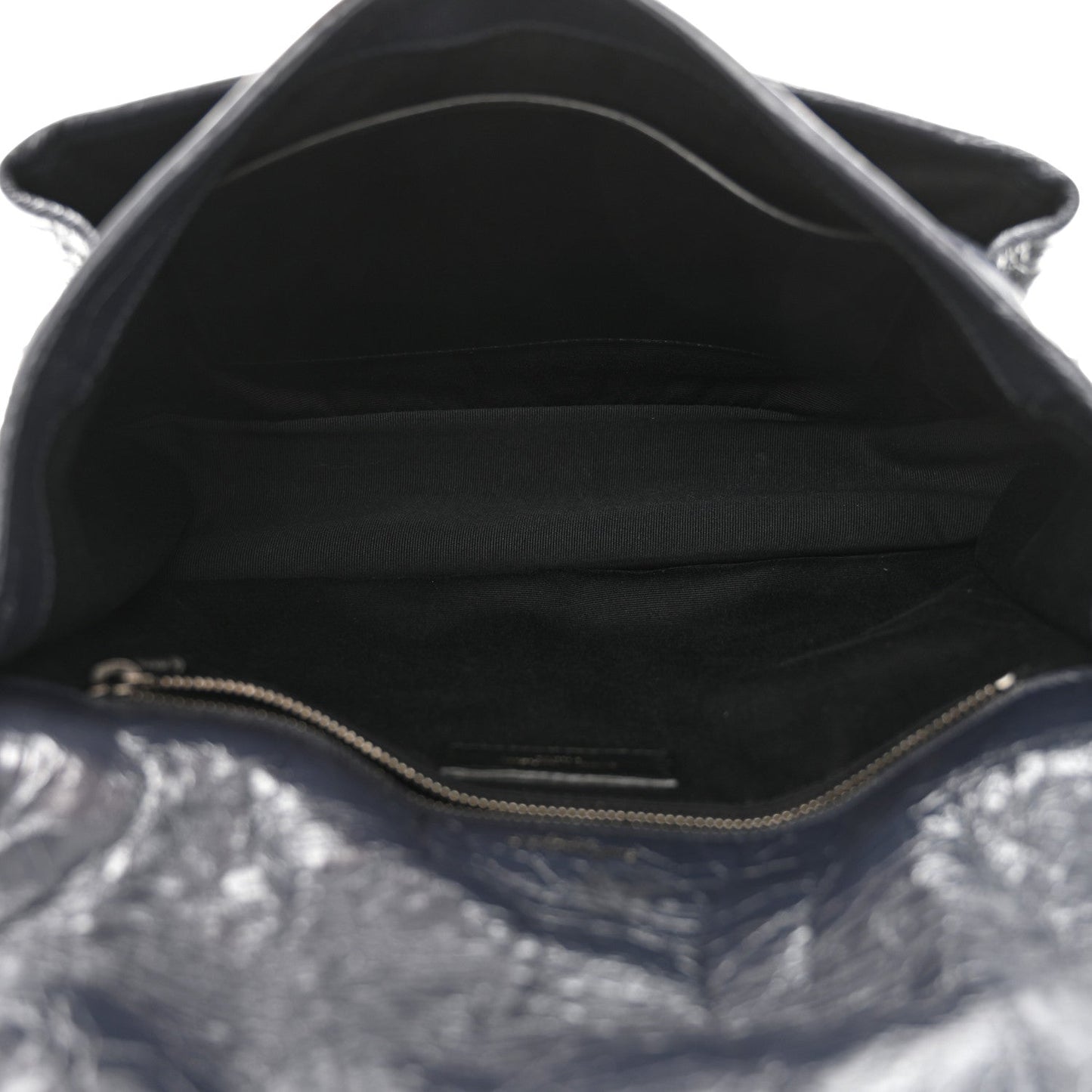 Crinkled Calfskin Matelasse Monogram Medium Niki Chain Satchel Deep Marine