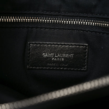 Calfskin Y Quilted Monogram Large Loulou Chain Satchel Black