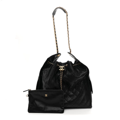 Caviar Quilted Large Chanel 25 Handbag Black
