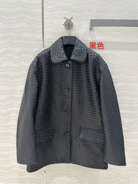 BV Jacket in Black Lambskin