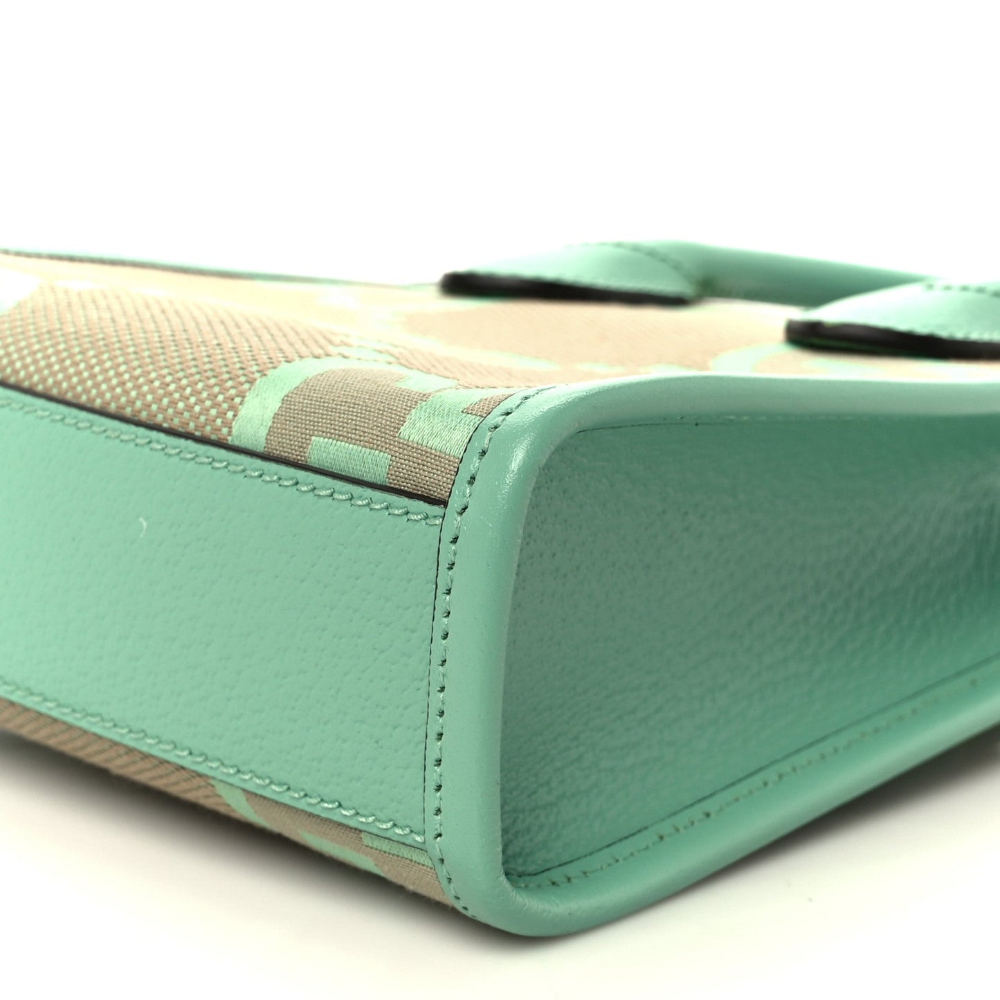 Monogram Jumbo GG Textured Dollar Calfskin Mini Tote Bag Pepperlight Mint