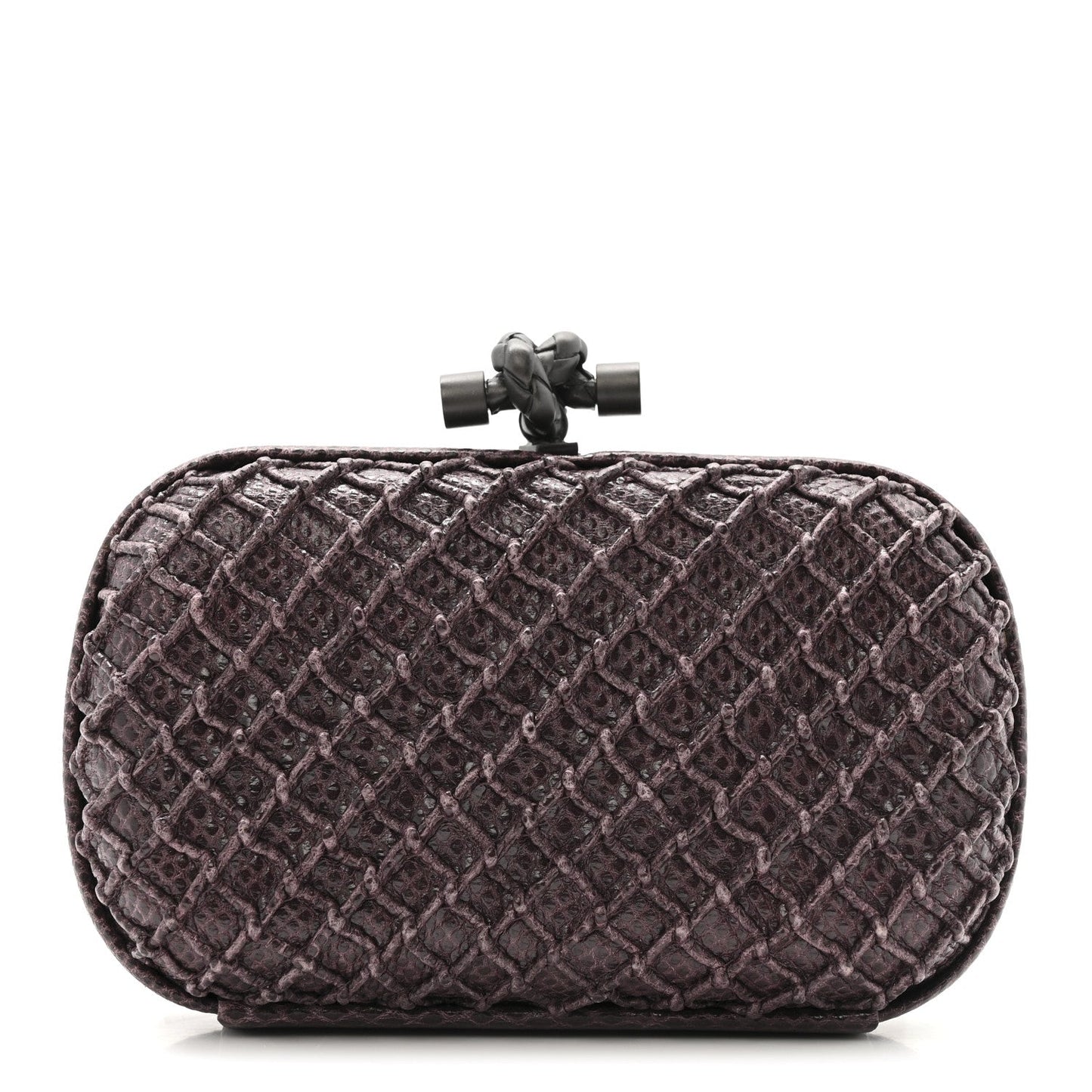 Lizard Intrecciato Knot Clutch Purple