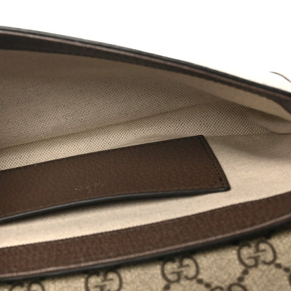 GG Supreme Monogram Textured Dollar Calfskin Web Mini Ophidia Envelope Shoulder Bag Beige Ebony New Acero