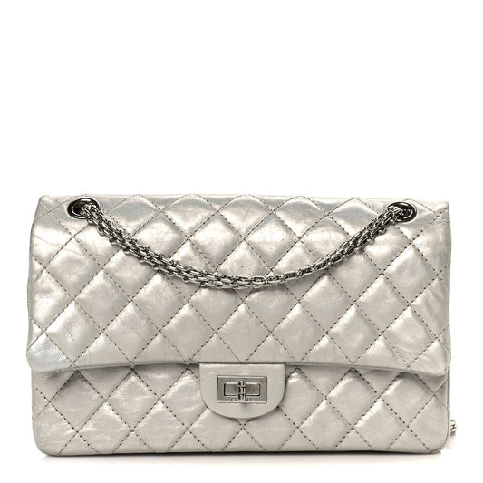Metallic Lambskin Quilted 2.55 Reissue 226 Flap Silver
