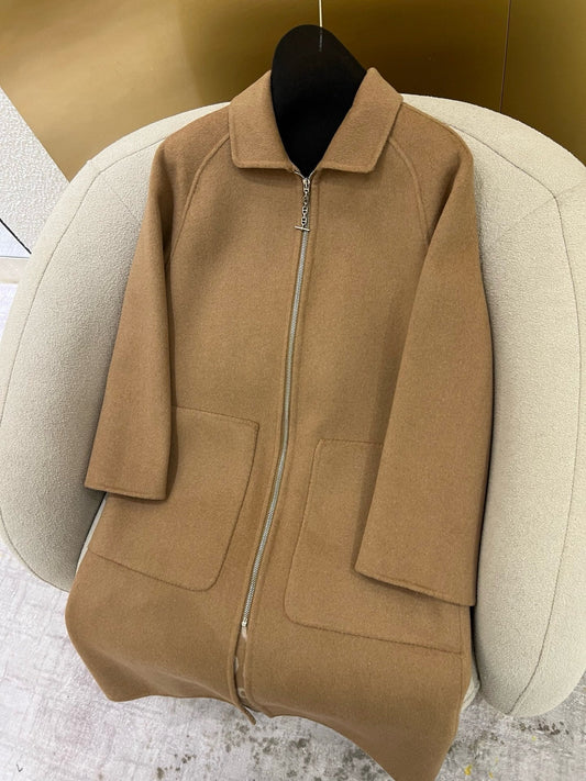 HM 25 Classic Pig-Nose Floral Coat Brown Cashmere 305176