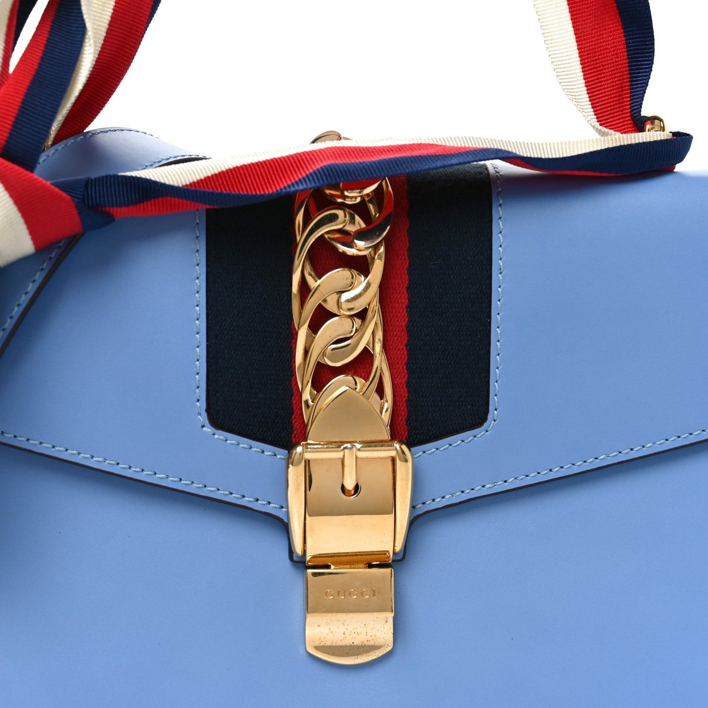 Calfskin Small Sylvie Shoulder Bag Clear Sky Blue