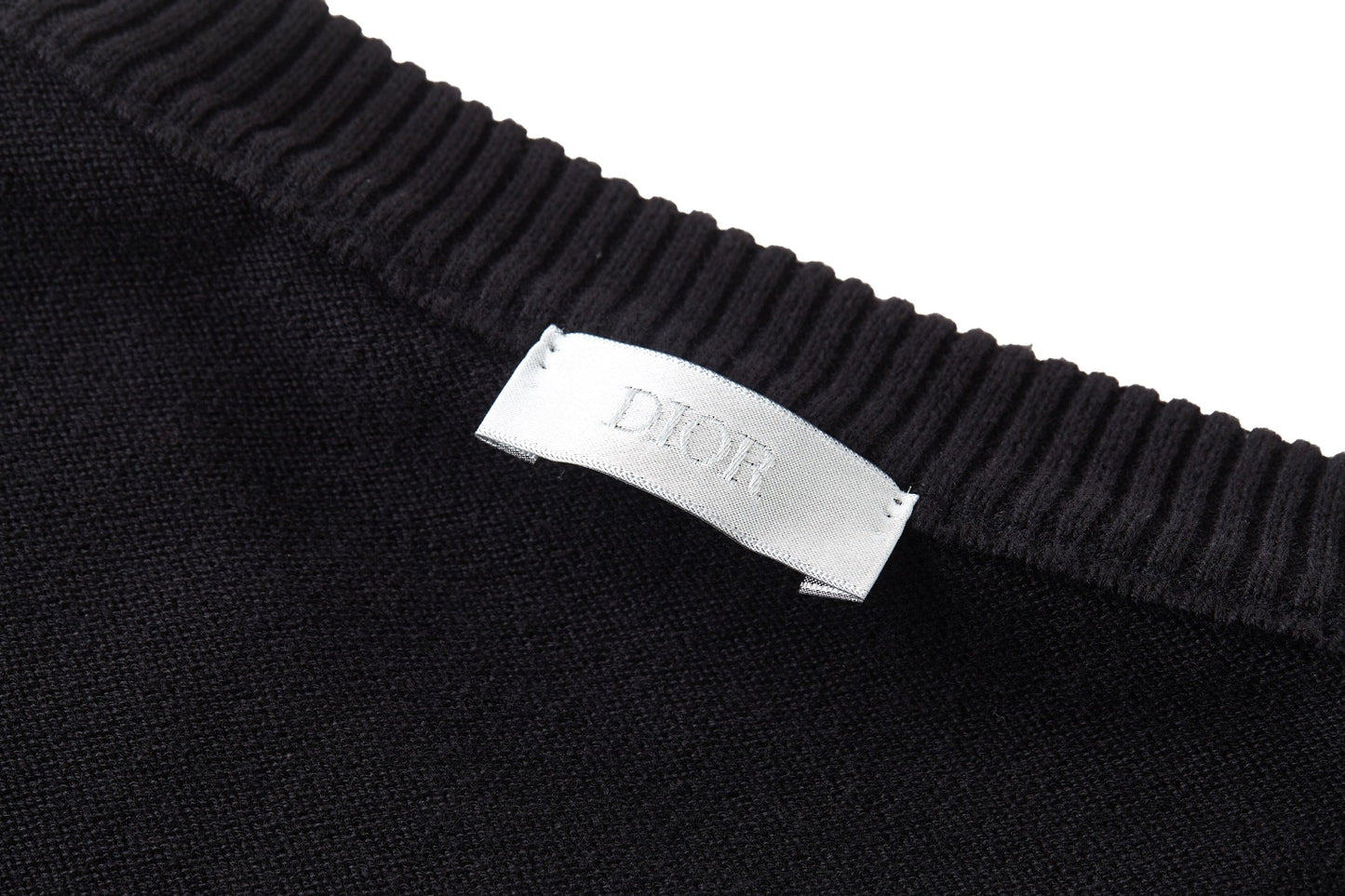 CD Embroidered Logo Sweater Black Wool Cotton