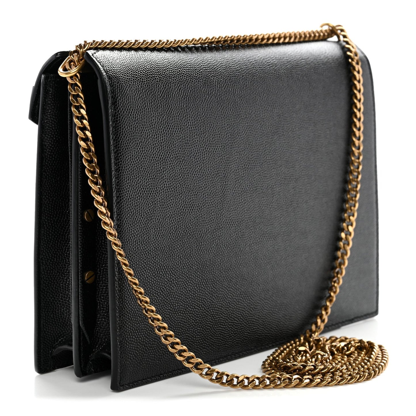 Grain De Poudre Monogram Cassandra Clasp Bag Black
