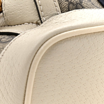 GG Supreme Monogram Textured Calfskin Web Small Ophidia Day Backpack Beige Ebony Mystic White