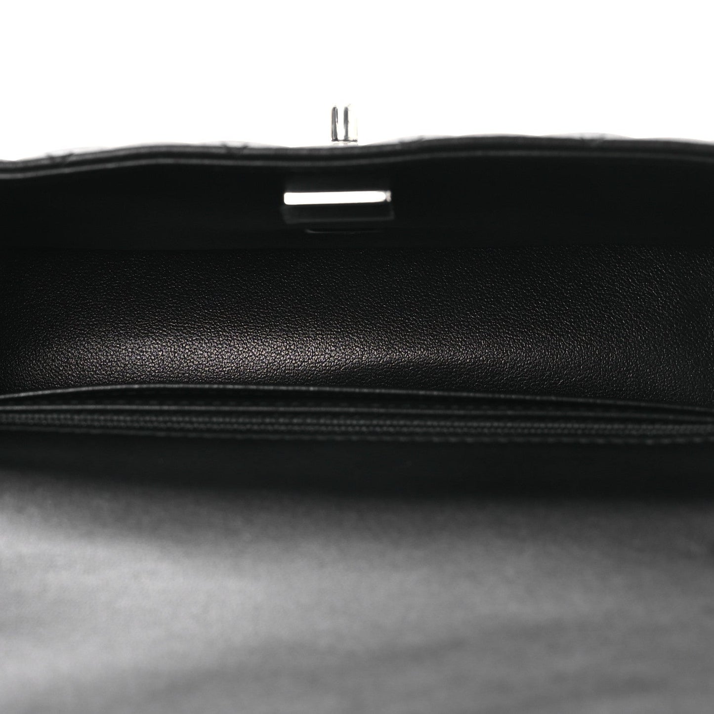Lambskin Quilted Mini Rectangular Flap Black