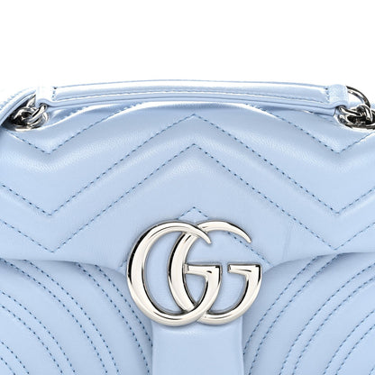 Lambskin Matelasse Small GG Marmont Shoulder Bag Porcelain Light Blue