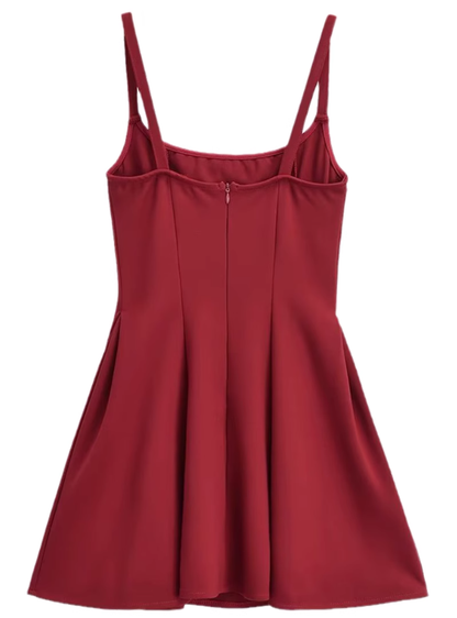 2025 summer new black high-end Hepburn style waist temperament suspender dress R0904